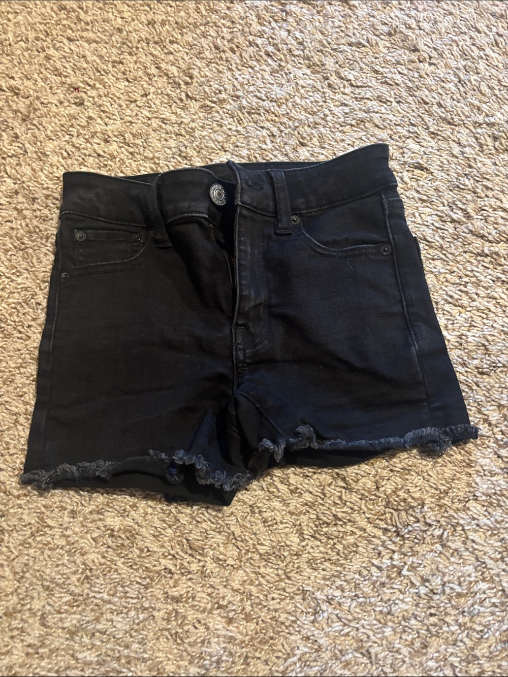 American Eagle Outfitters Black Denim Frayed Hem Women's Shorts